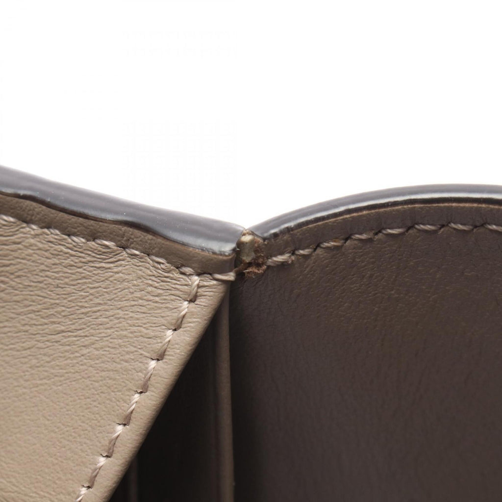 Fendi Beige Gray Leather Long Wallet (Bi-Fold) (Pre-Owned)