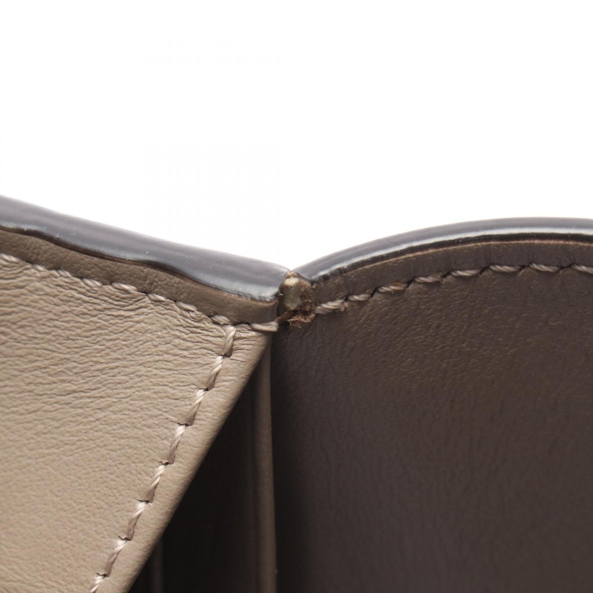 Fendi Beige Gray Leather Long Wallet (Bi-Fold) (Pre-Owned)