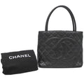 Chanel Black Grained Calfskin Handbag Tote Bag (Pre-Owned)