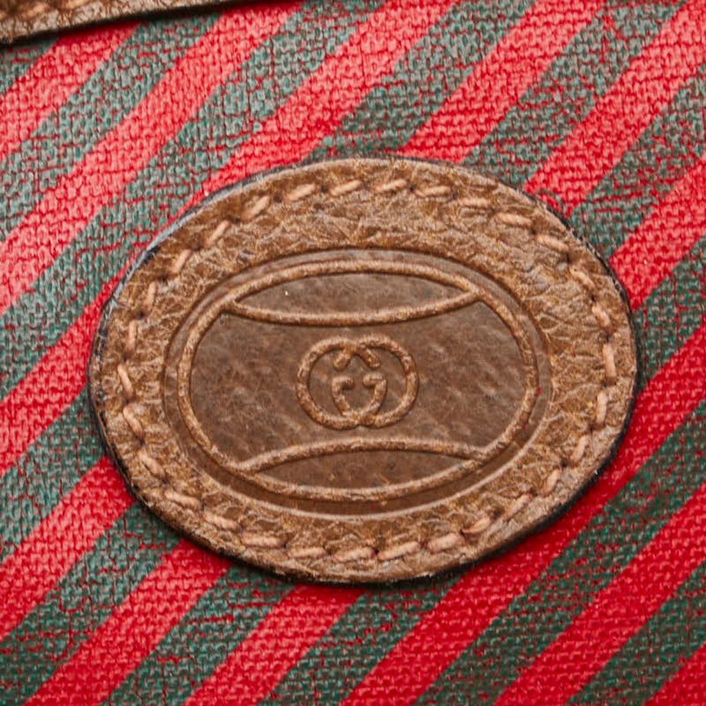 Gucci Brown Red Color Pvc Leather Pouch (Pre-Owned)