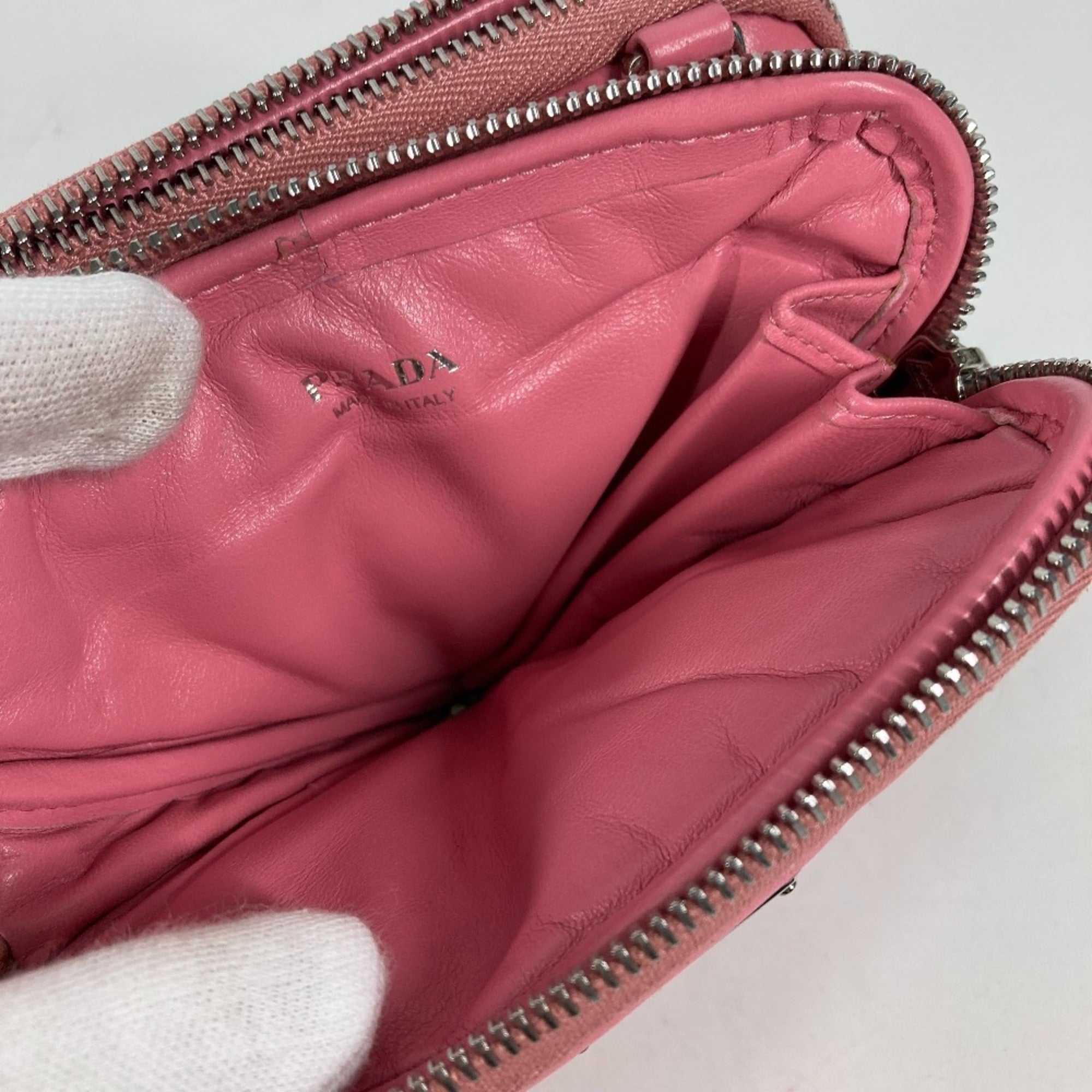 Prada Pink Leather Pochette Pouch Shoulder Bag (Pre-Owned)