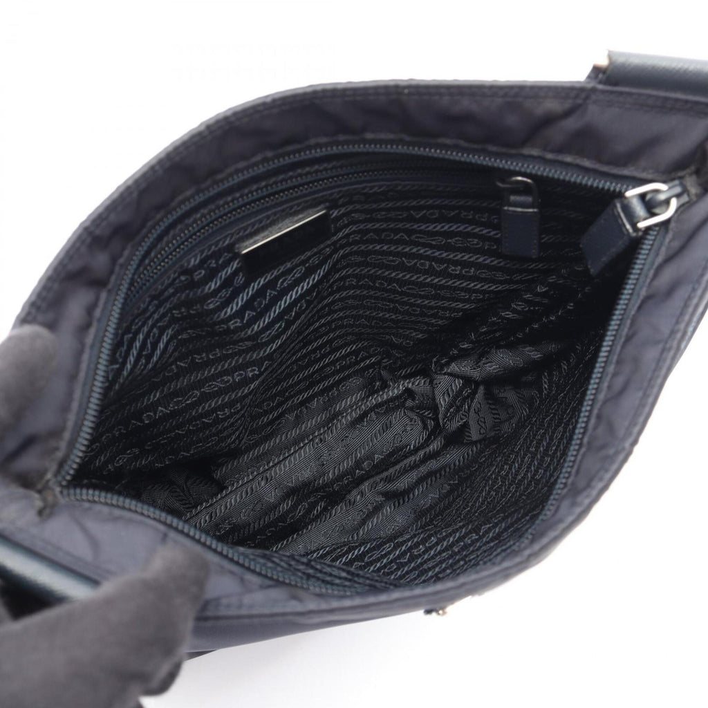 Prada Navy Nylon Saffiano Triangle Handbag Shoulder Bag (Pre-Owned)