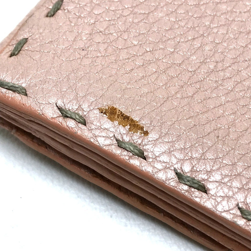 Fendi Pink Leather Long Wallet (Bi-Fold) (Pre-Owned)