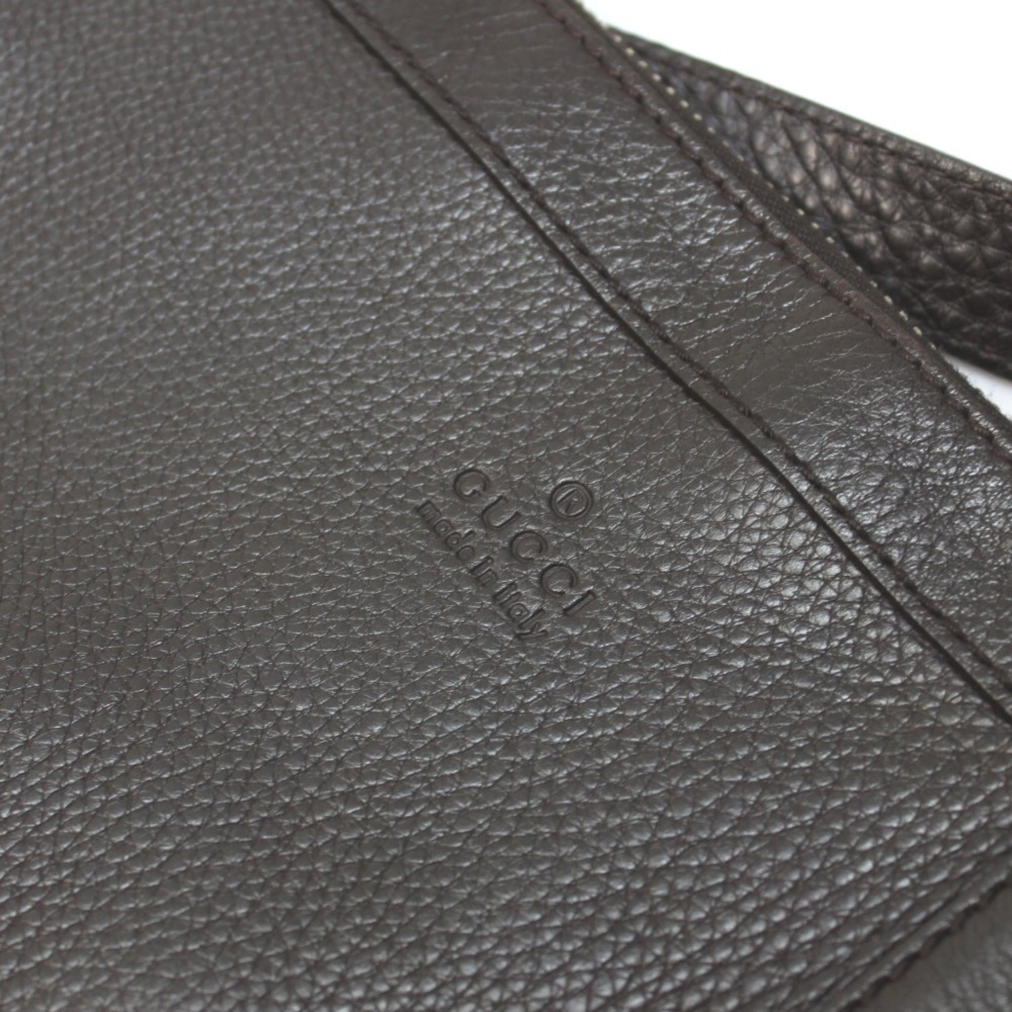 Gucci Dark Brown Leather Shoulder Bag (Pre-Owned)