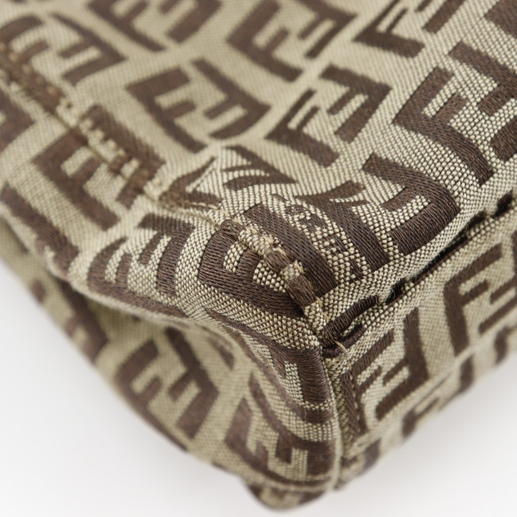 Fendi Brown Nylon Canvas Handbag (Pre-Owned)