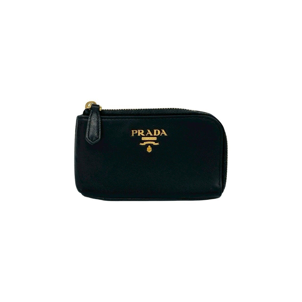 Prada Black Leather Coin Purse/Coin Case (Pre-Owned)