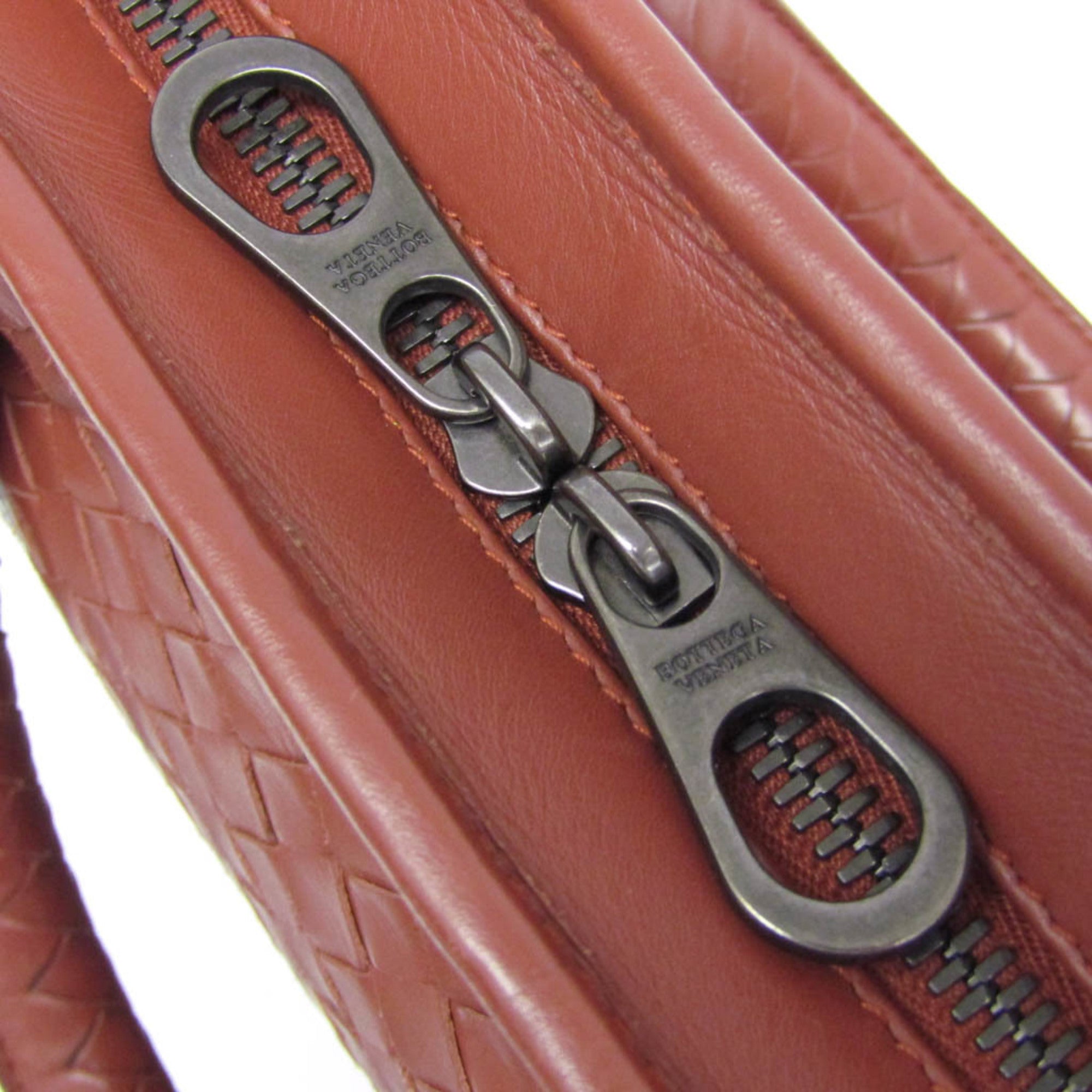 Bottega Veneta Soft Slim Briefcase Intrecciato Nappa Red Leather Briefcase Bag (Pre-Owned)