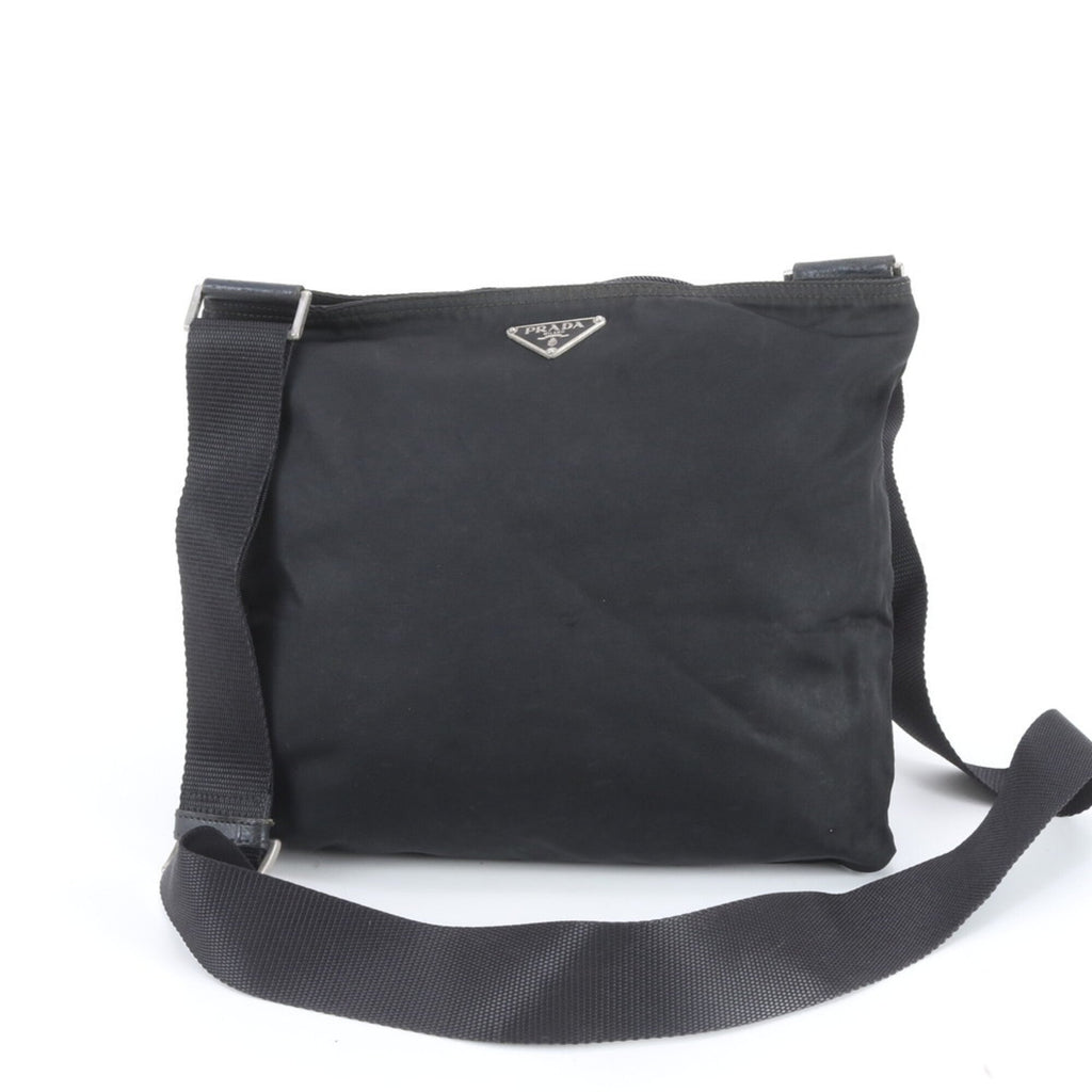 Prada Black Nylon Leather Shoulder Bag (Pre-Owned)