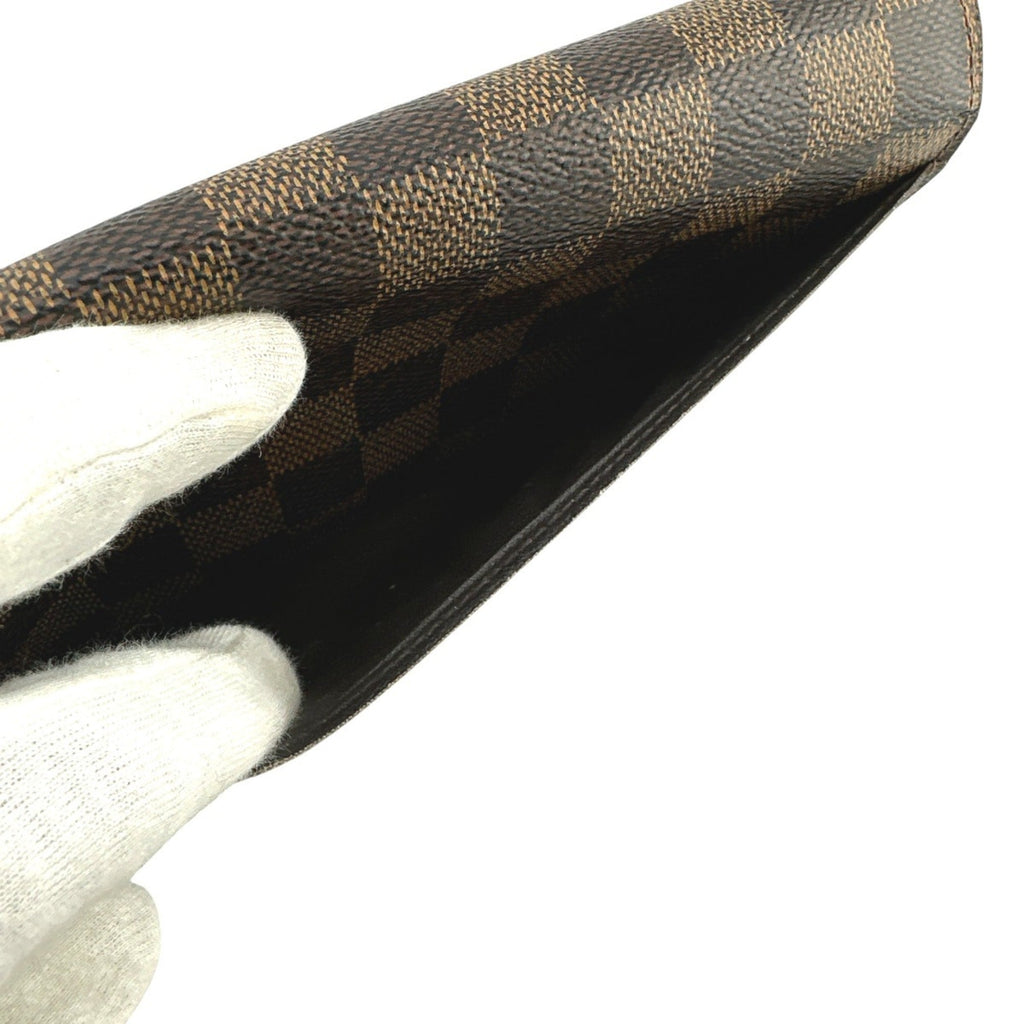 Louis Vuitton Brown Damier Canvas Long Wallet (Tri-Fold) (Pre-Owned)