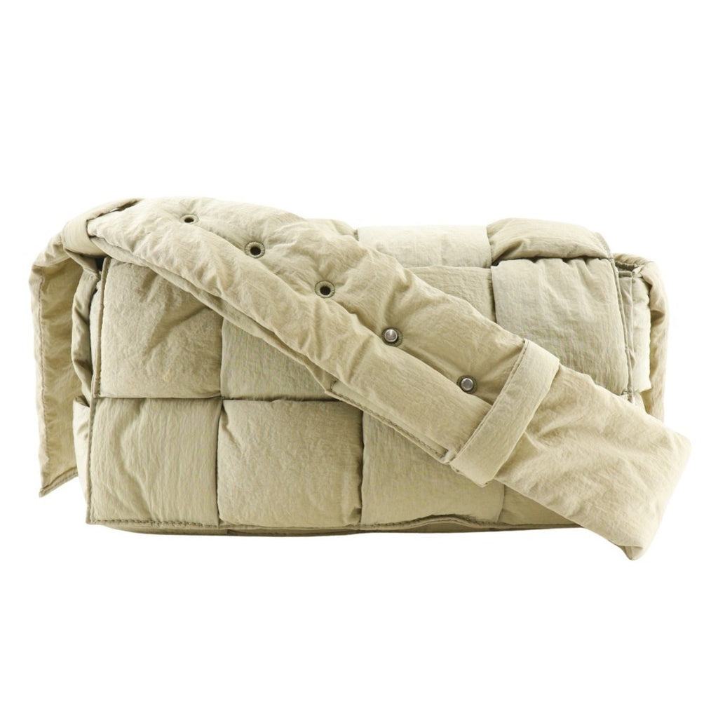 Bottega Veneta Khaki Nylon Pouch Shoulder Bag (Pre-Owned)