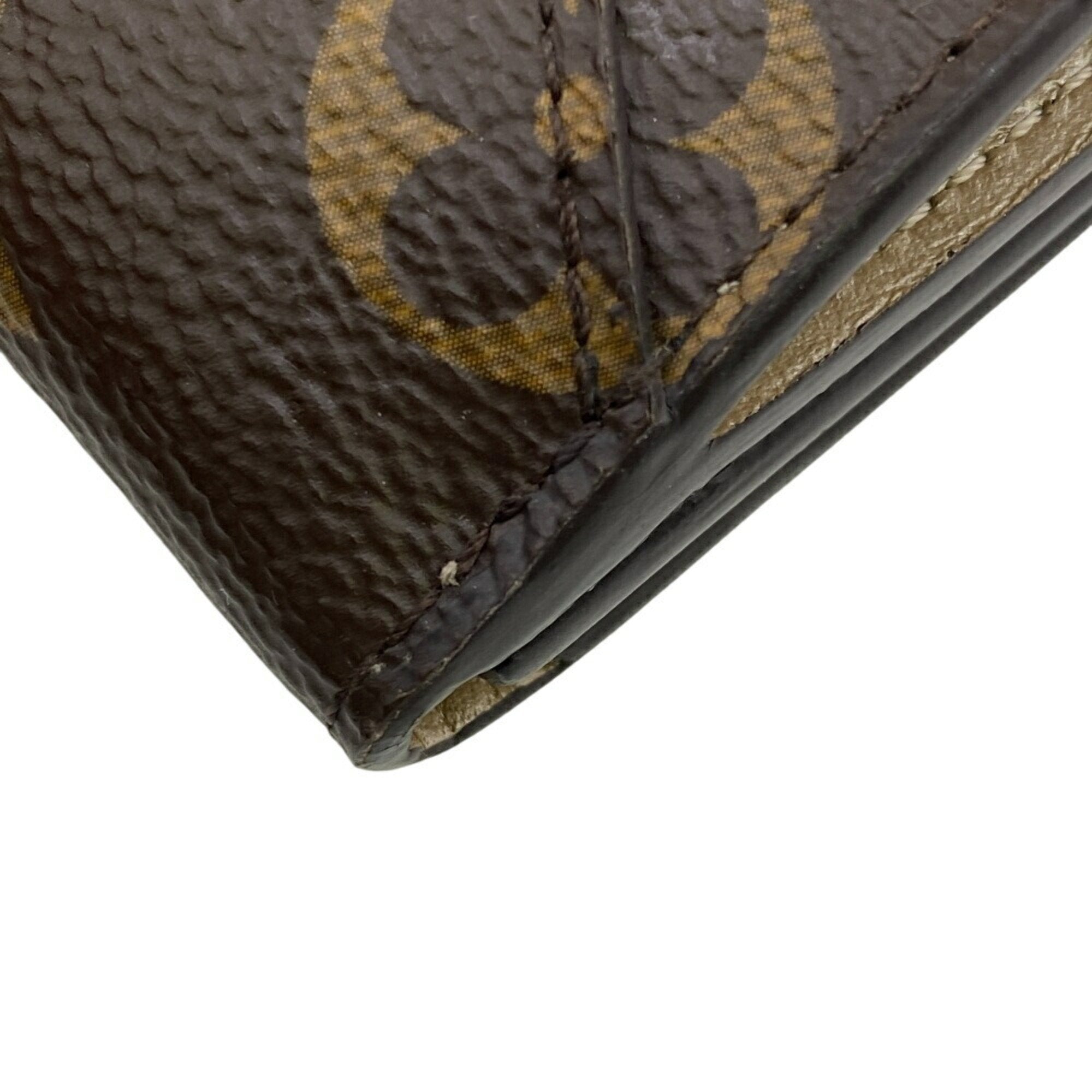 Louis Vuitton Brown Leather Wallet (Tri-Fold) (Pre-Owned)