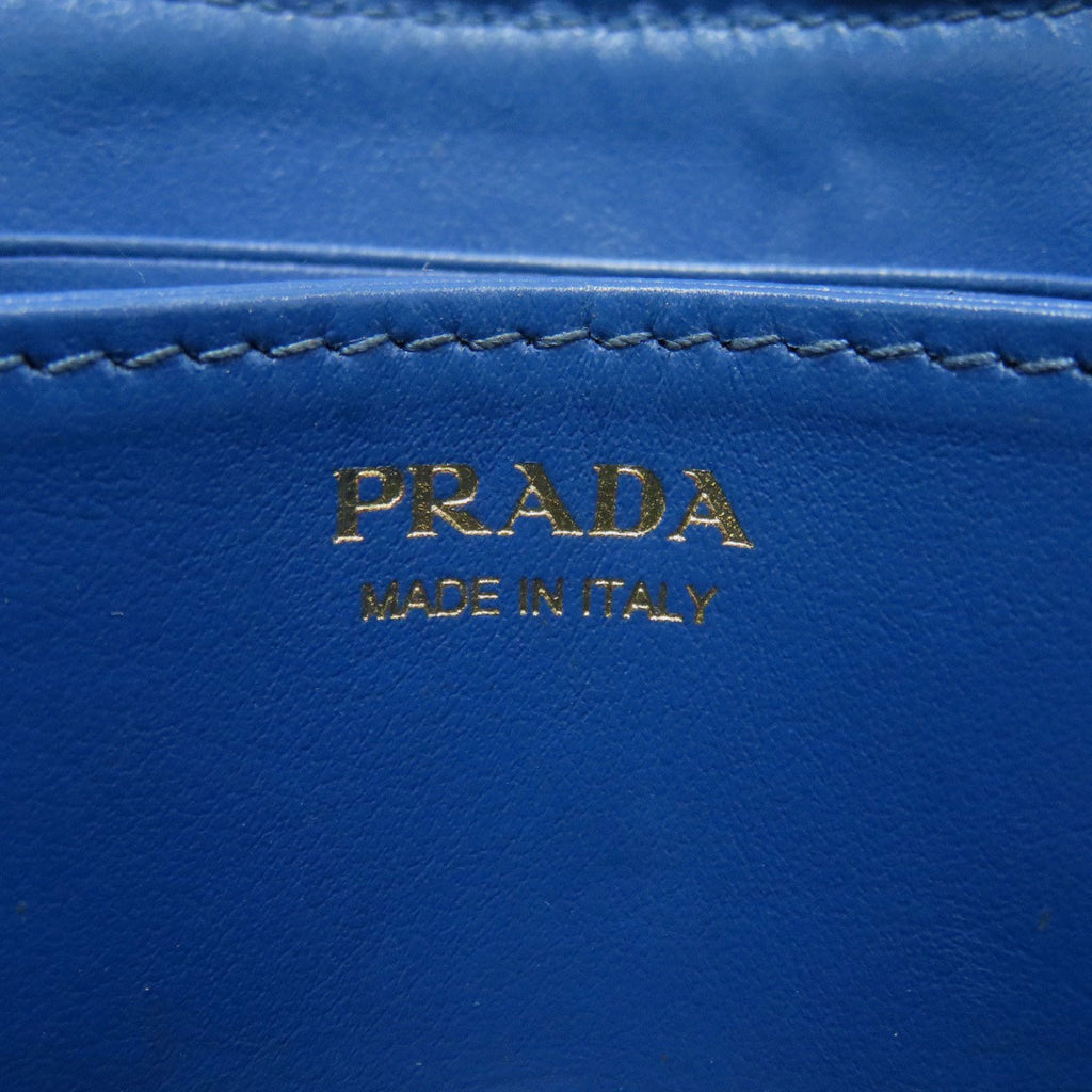 Prada Blue Leather Coin Purse/Coin Case (Pre-Owned)