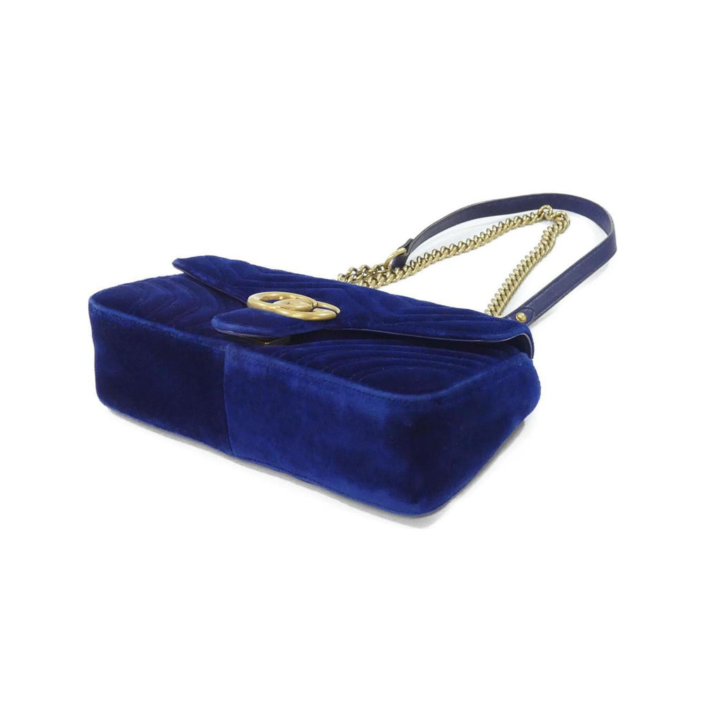 Gucci Blue Velvet Shoulder Bag (Pre-Owned)