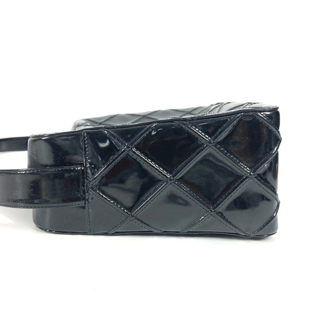 Chanel Black Patent Leather Handbag Shoulder Bag (Pre-Owned)