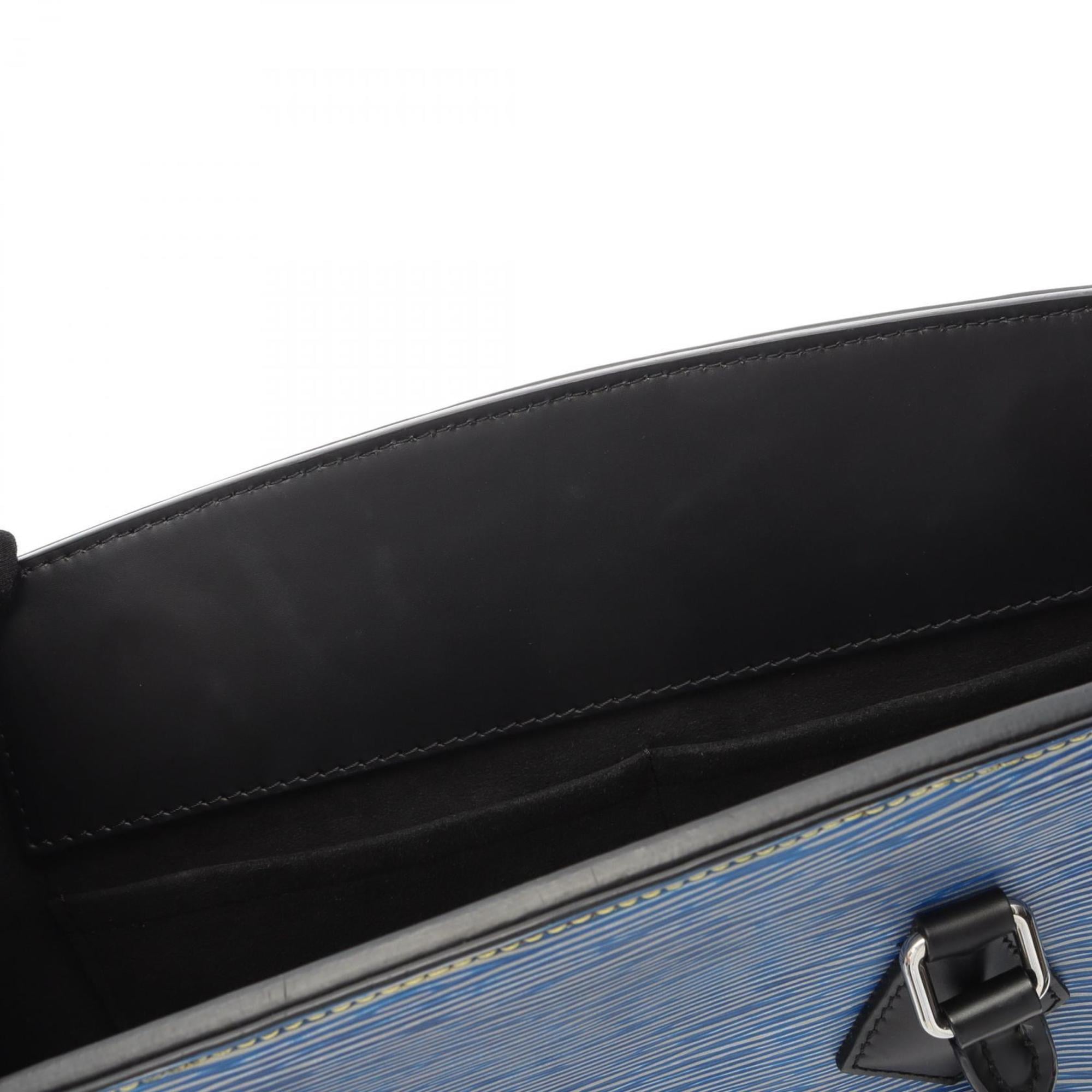 Louis Vuitton Black Blue Leather Tote Bag (Pre-Owned)
