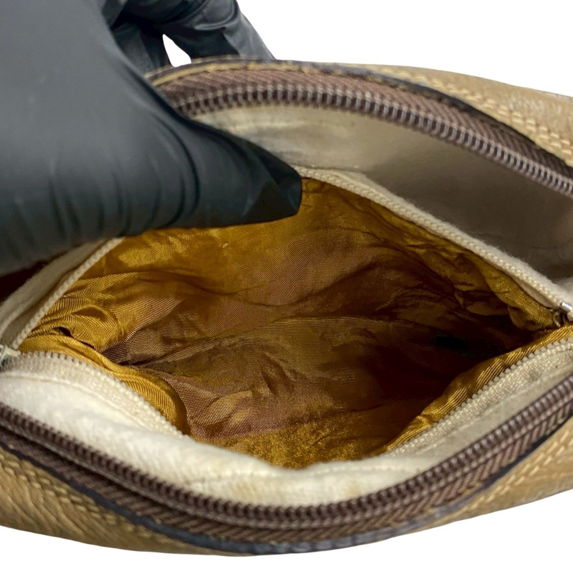 Gucci Brown Leather Pvc Pochette Shoulder Bag (Pre-Owned)