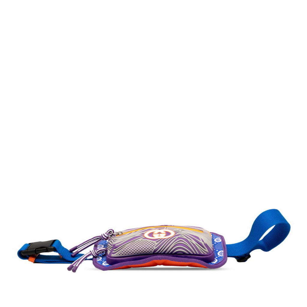Gucci Blue Orange Purple Nylon Rubber Sling Bag (Pre-Owned)