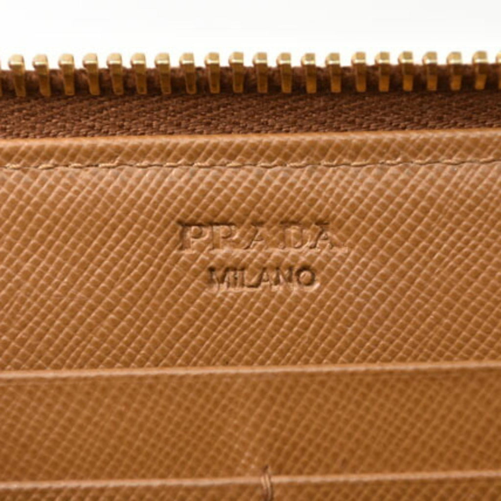 Prada Brown Saffiano Metal Wallet (Bi-Fold) (Pre-Owned)