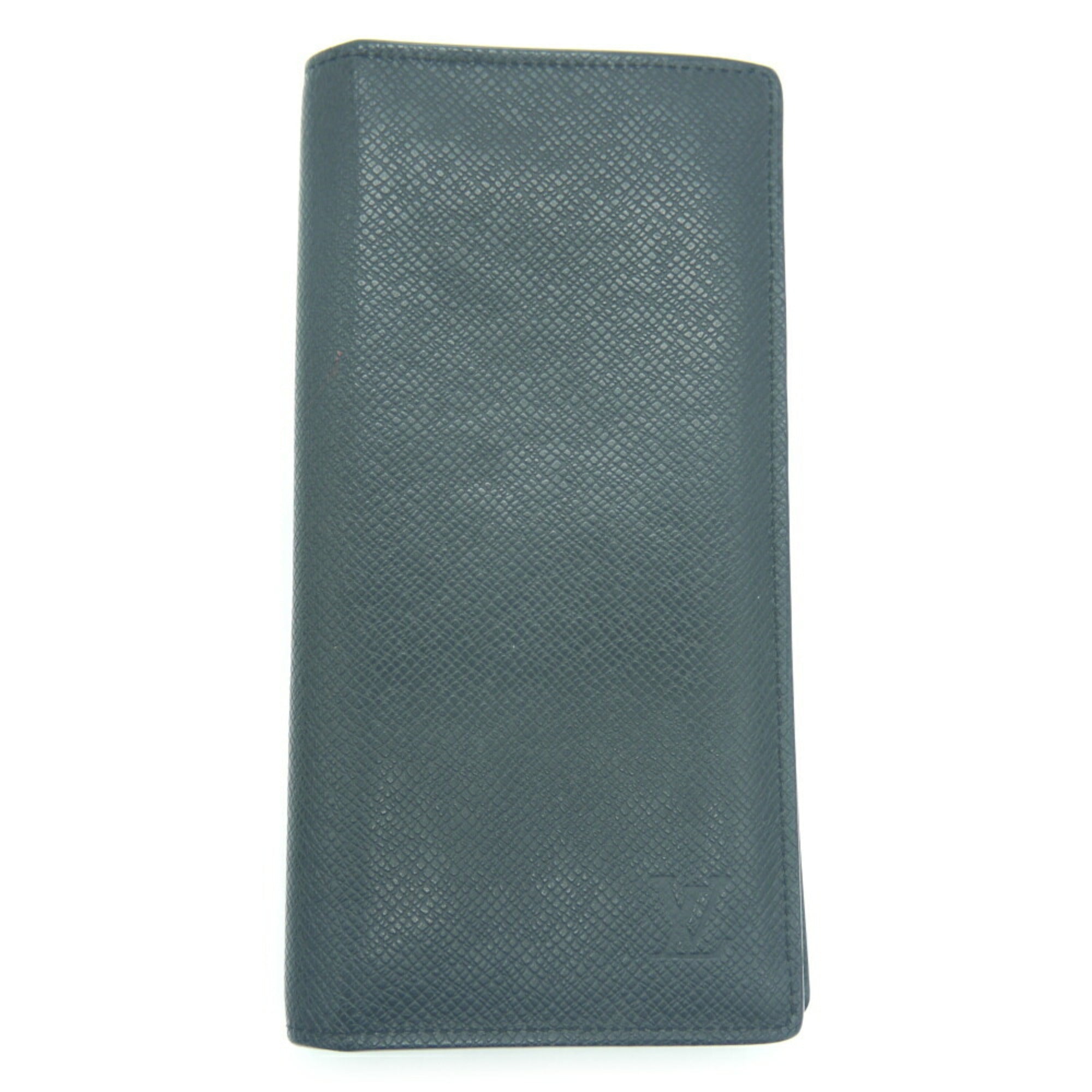 Louis Vuitton Noir Taiga Leather Long Wallet (Bi-Fold) (Pre-Owned)