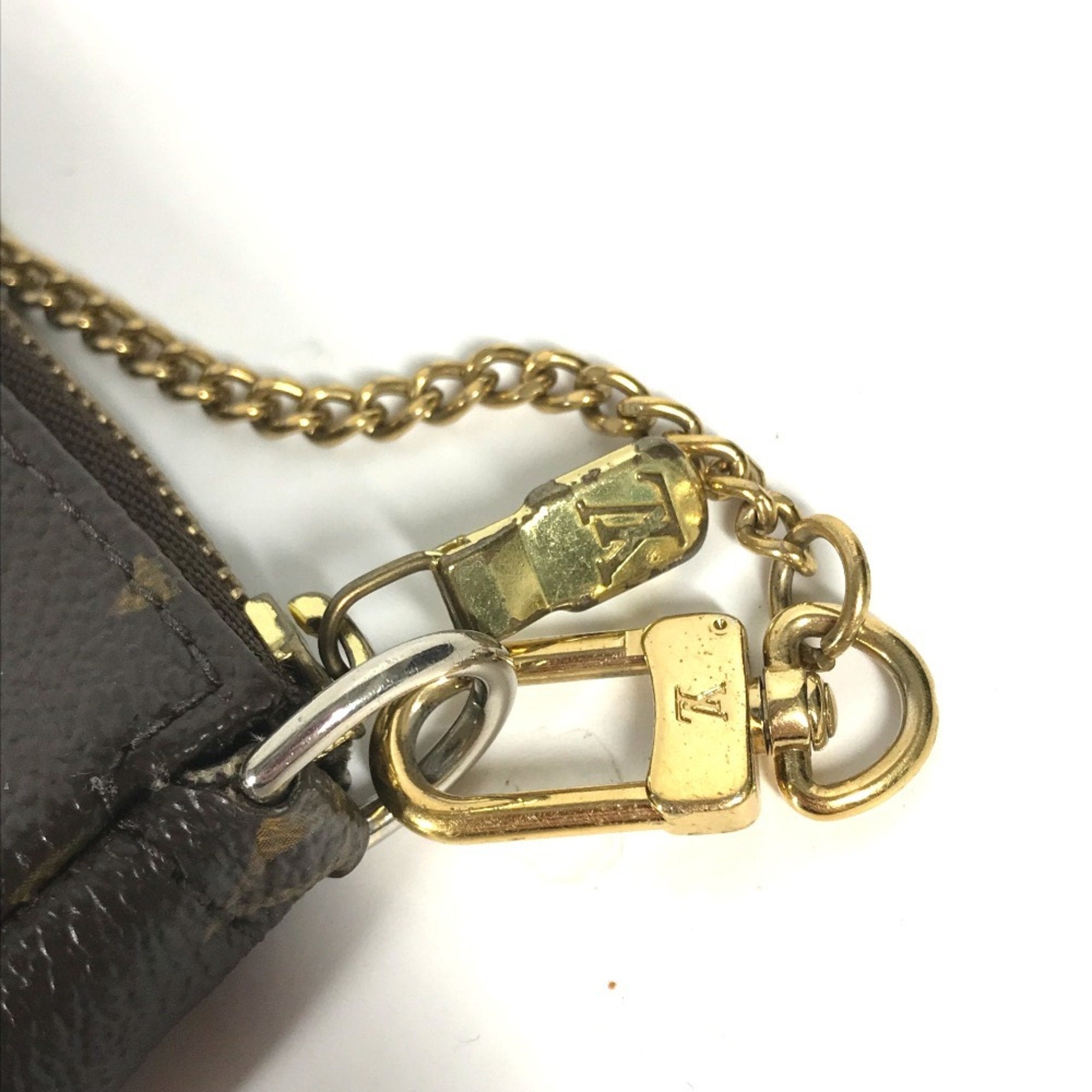 Louis Vuitton Brown Canvas Handbag Pochette (Pre-Owned)