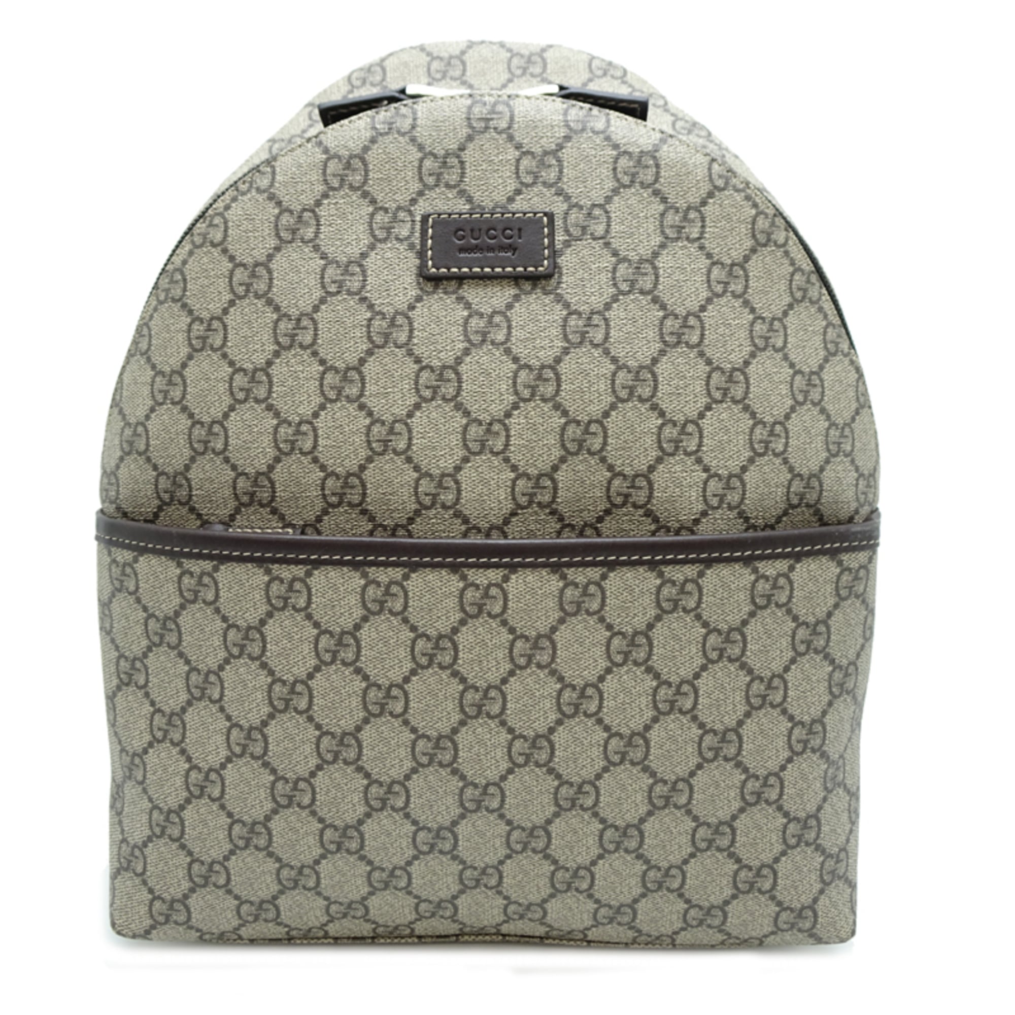 Gucci Brown Gg Supreme Leather Backpack (Pre-Owned)