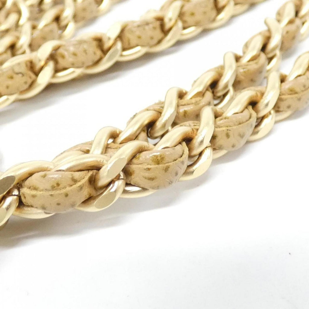 Chanel Beige Grained Calfskin Chain/Shoulder Wallet (Pre-Owned)