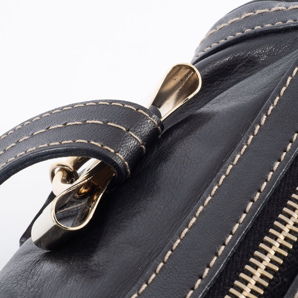 Gucci Hysteria Black Leather Boston Bag (Pre-Owned)