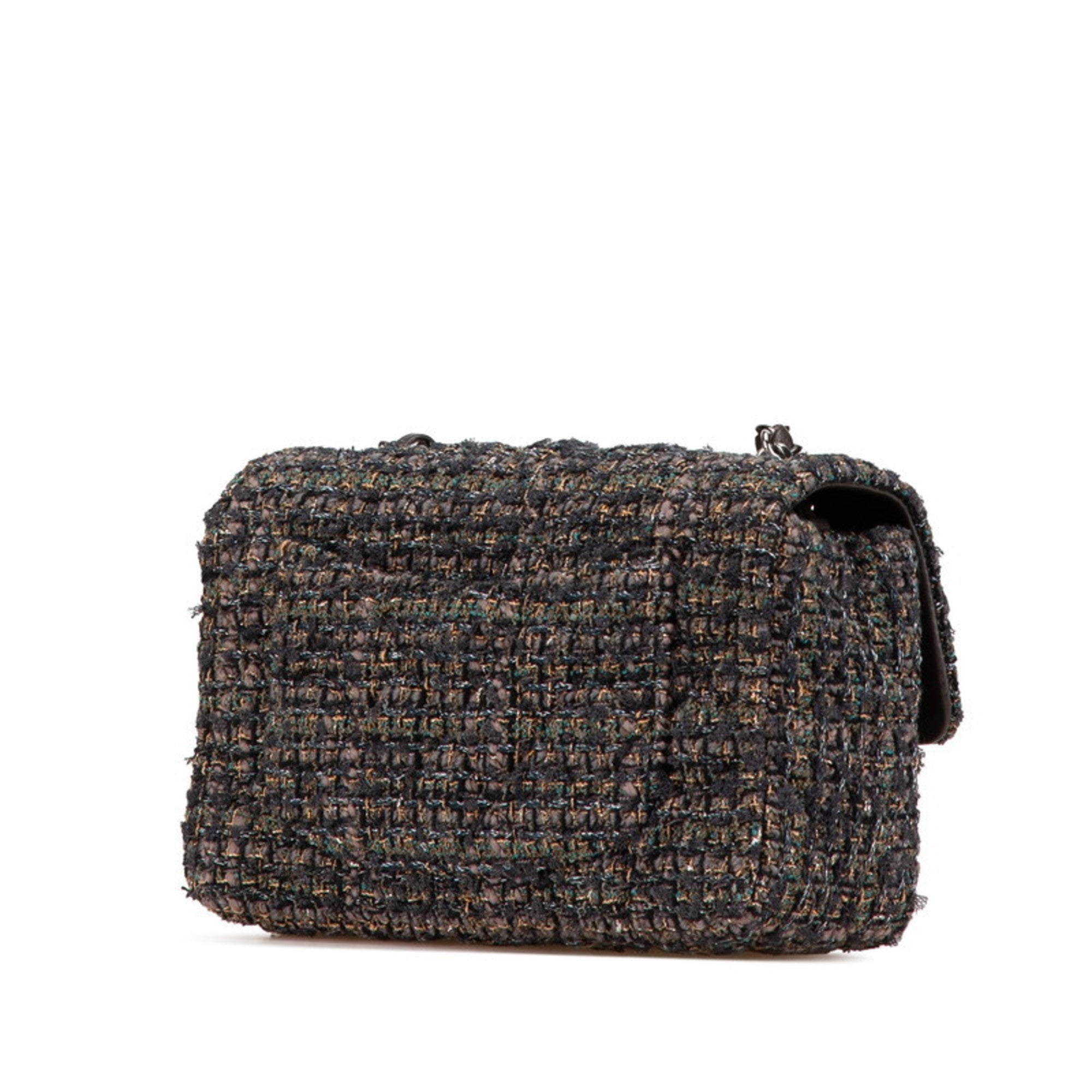 Chanel Gray Tweed Leather Shoulder Bag (Pre-Owned)