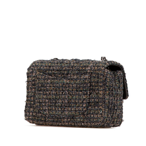 Chanel Gray Tweed Leather Shoulder Bag (Pre-Owned)