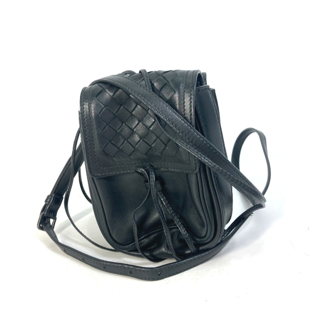 Bottega Veneta Black Leather Shoulder Bag (Pre-Owned)