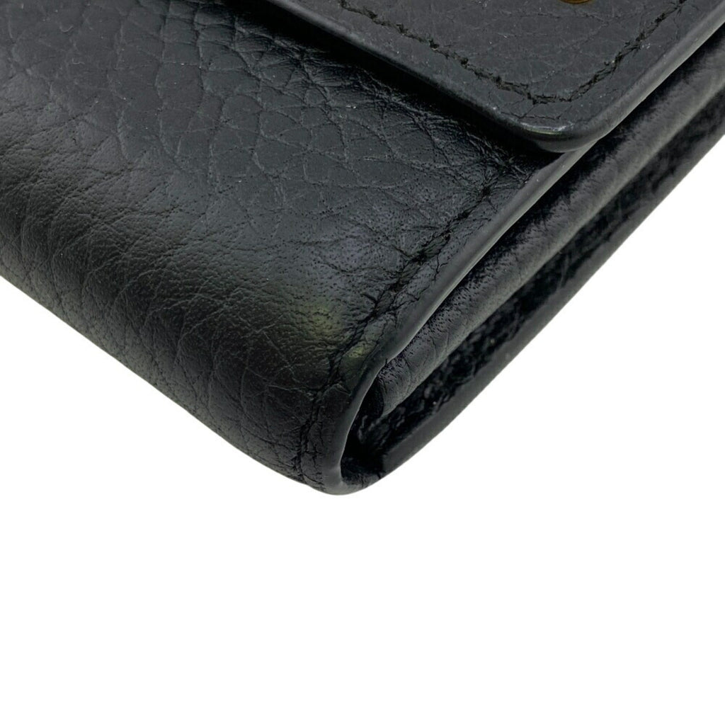 Louis Vuitton Black Leather Long Wallet (Bi-Fold) (Pre-Owned)