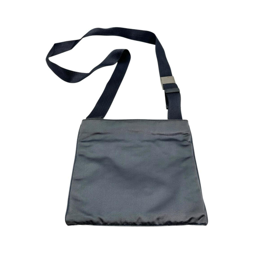 Prada Gray Satin Pochette Shoulder Bag (Pre-Owned)