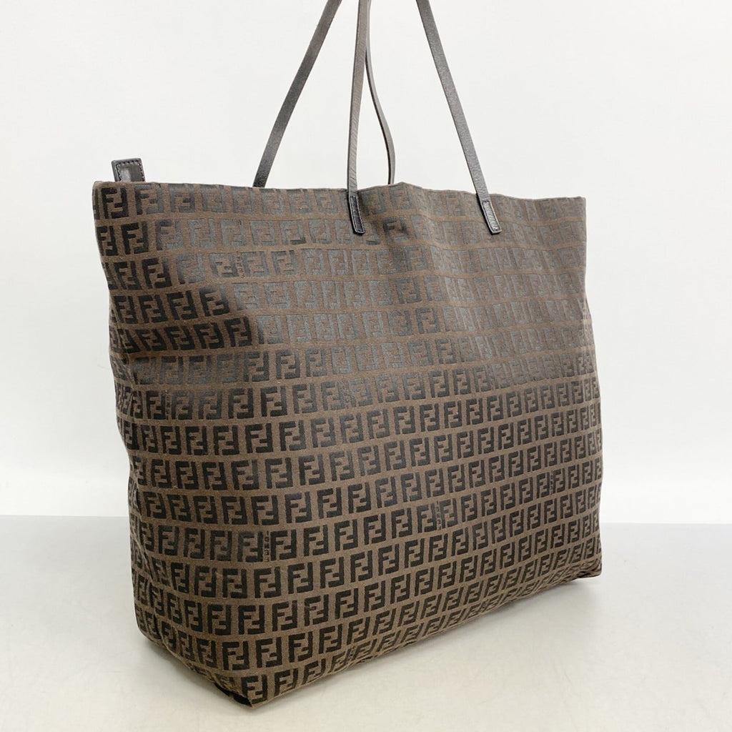 Fendi Brown Nylon Canvas Tote Bag (Pre-Owned)