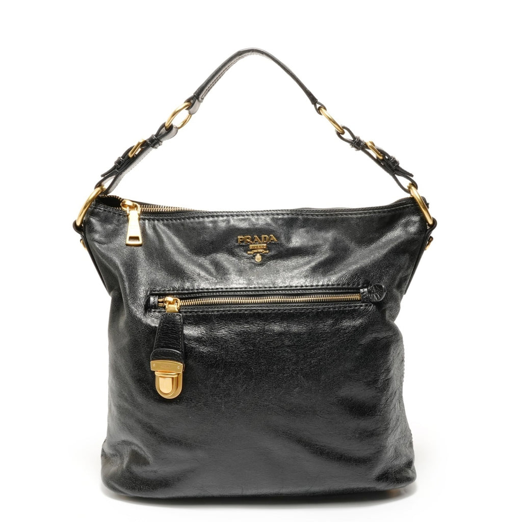 Prada Black Leather Shoulder Bag (Pre-Owned)