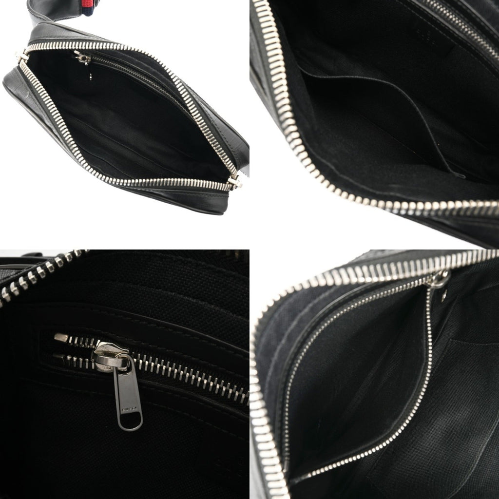 Gucci Black Gray Gg Supreme Canvas Sling Bag (Pre-Owned)