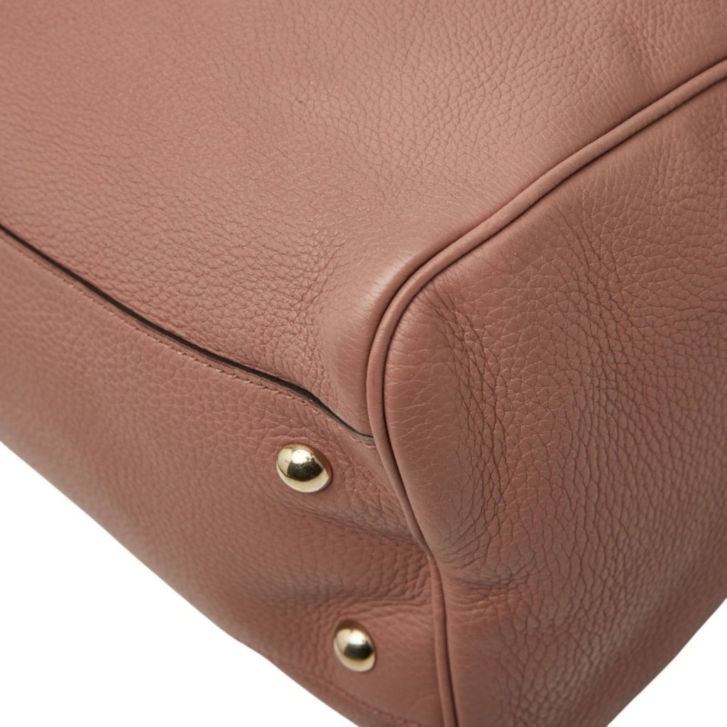 Gucci Pink Leather Handbag Shoulder Bag (Pre-Owned)
