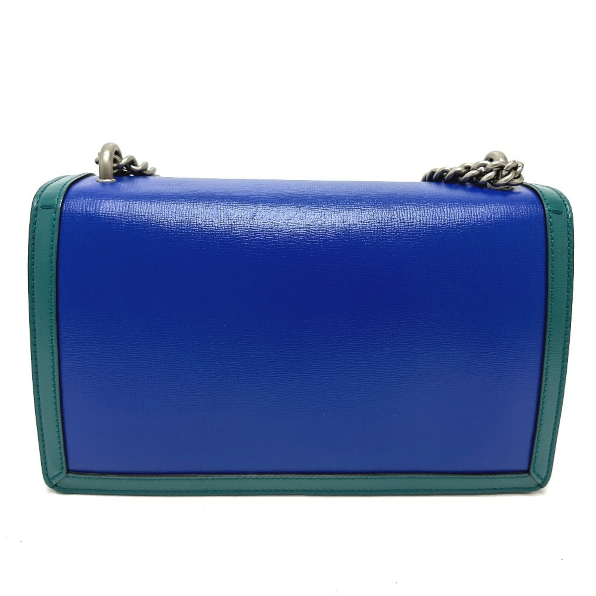Gucci Blue Green Leather Shoulder Bag (Pre-Owned)
