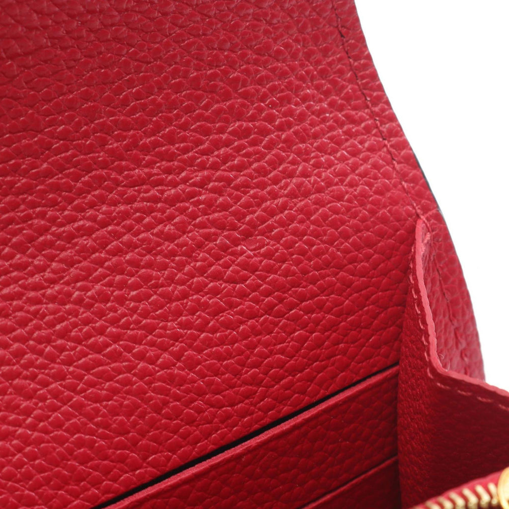 Louis Vuitton Red Color Leather Long Wallet (Bi-Fold) (Pre-Owned)