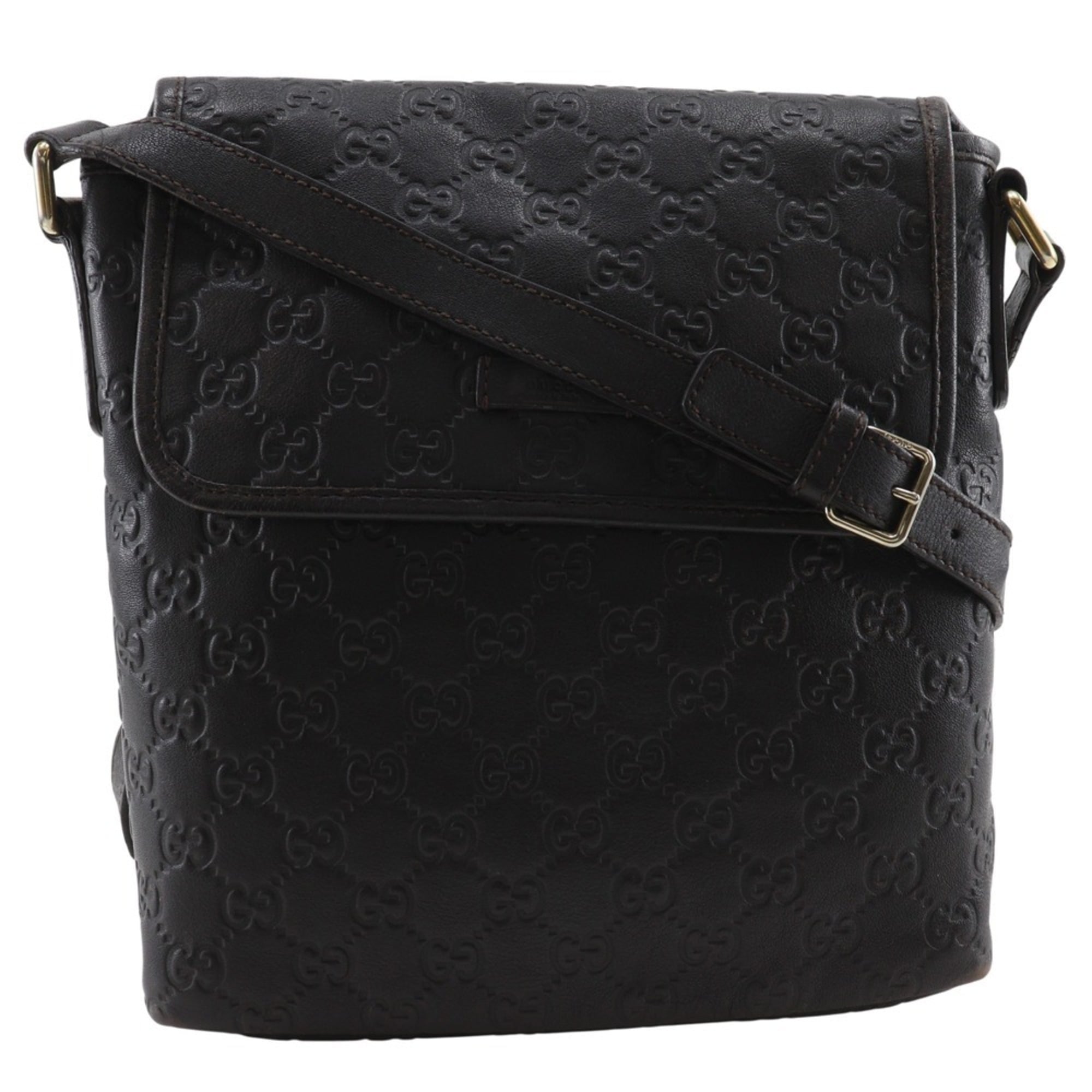 Gucci Brown Leather Shoulder Bag (Pre-Owned)