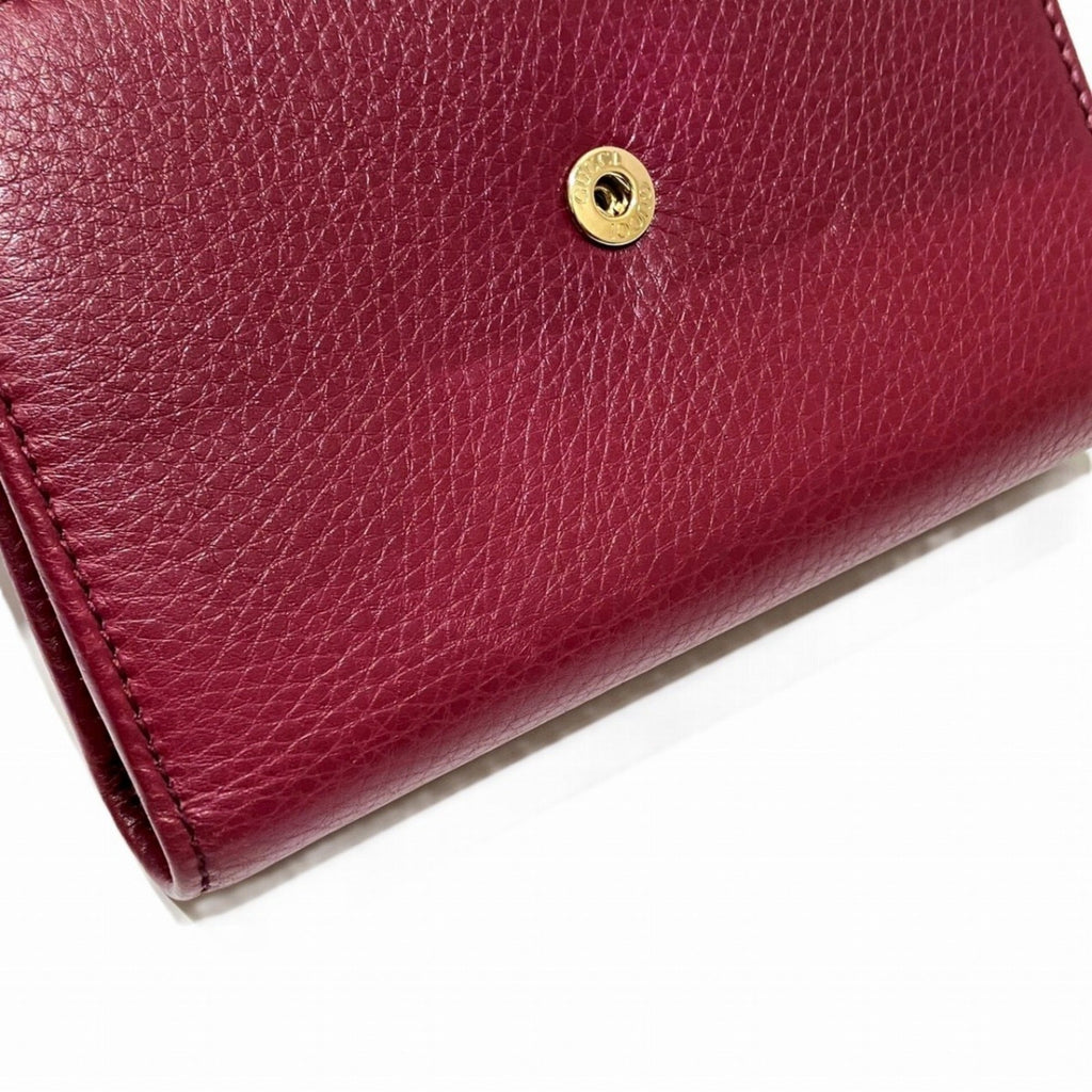 Gucci Bordeaux Leather Wallet (Tri-Fold) (Pre-Owned)