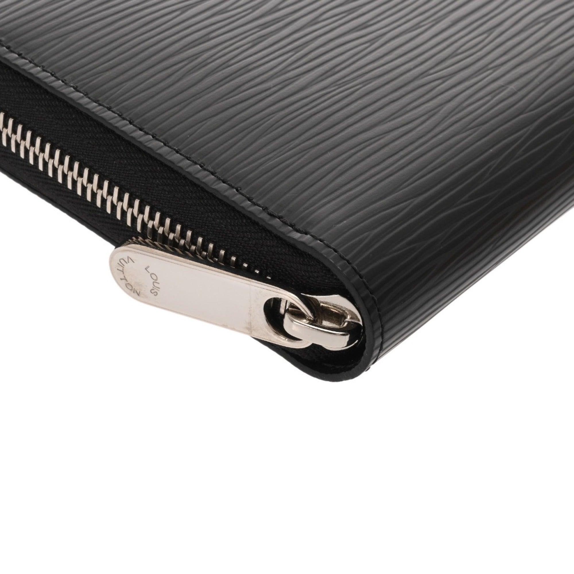 Louis Vuitton Noir Leather Long Wallet (Bi-Fold) (Pre-Owned)