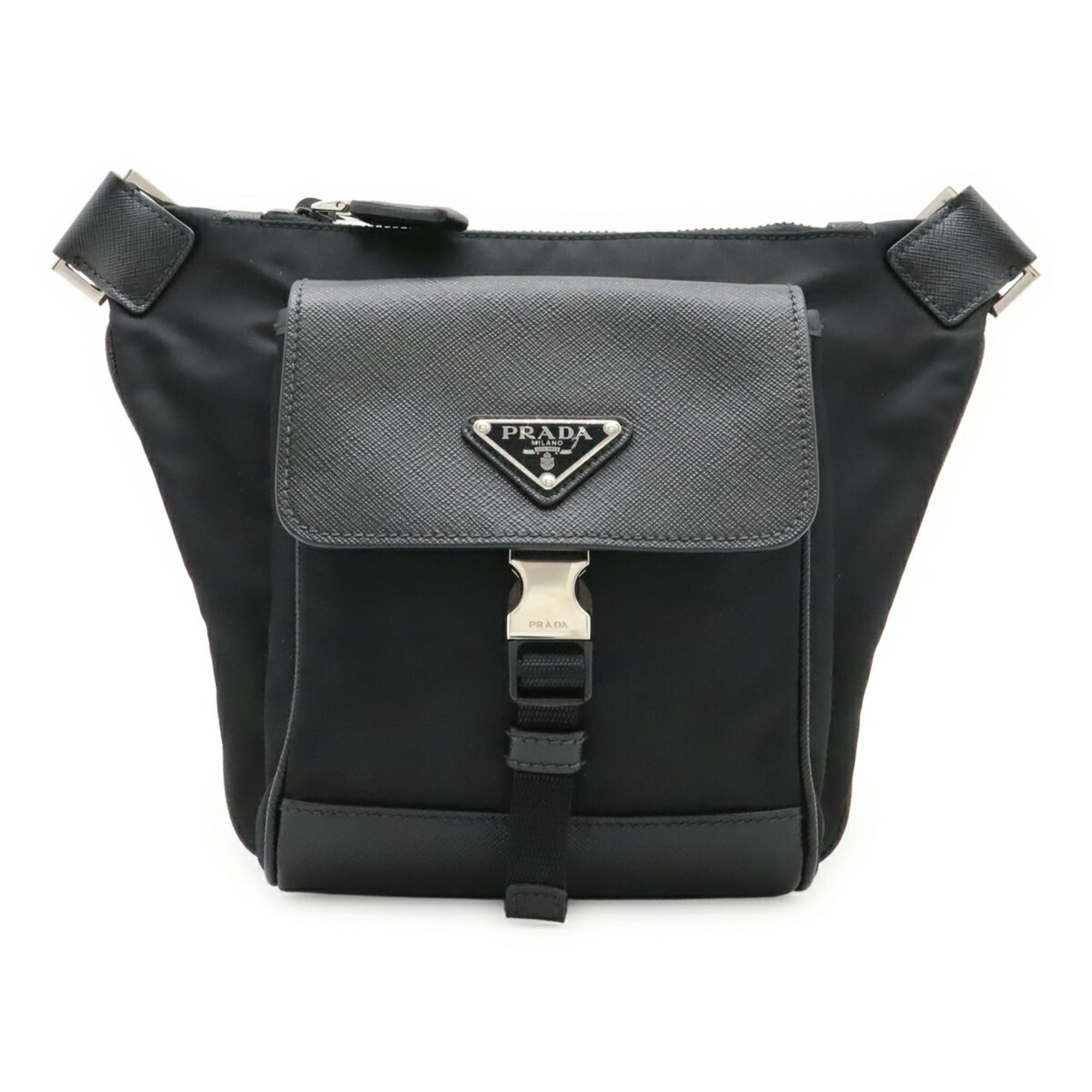 Prada Black Nero Nylon Pouch Sling Bag (Pre-Owned)
