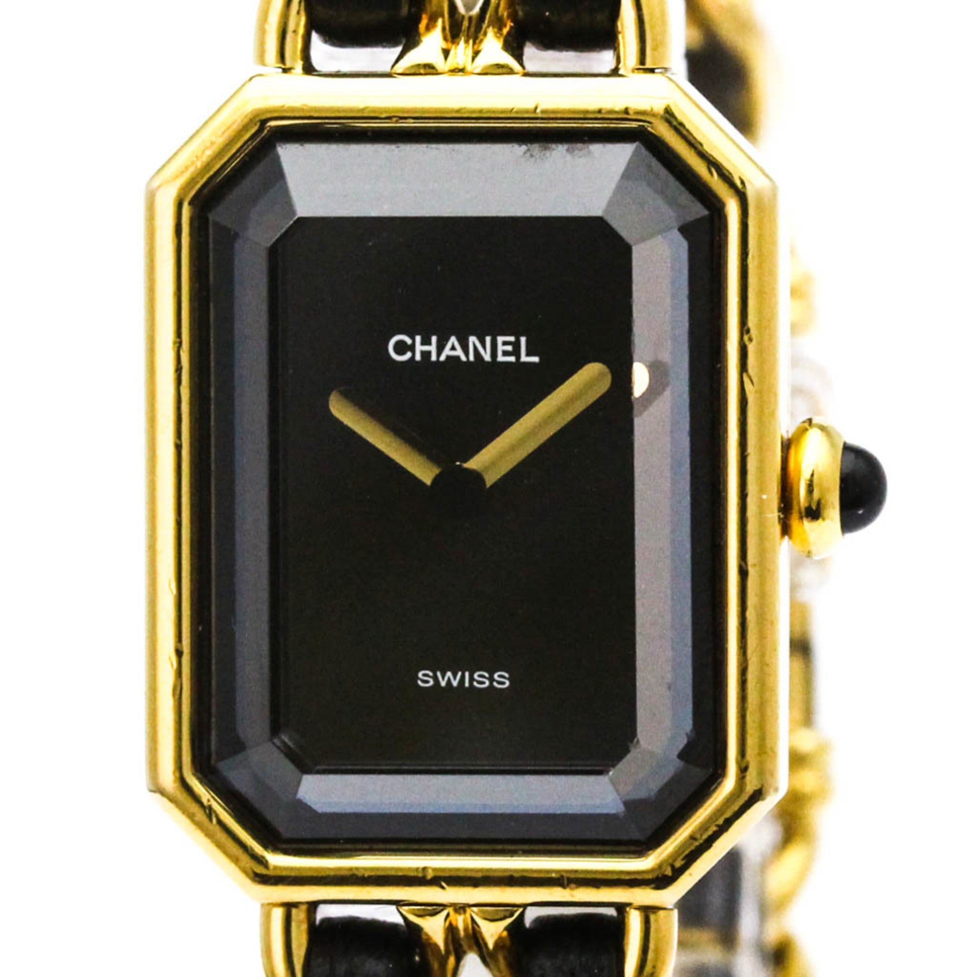 Chanel Premiere Rock Quartz Watch Plated Metal And Leather Watch (Pre-Owned)