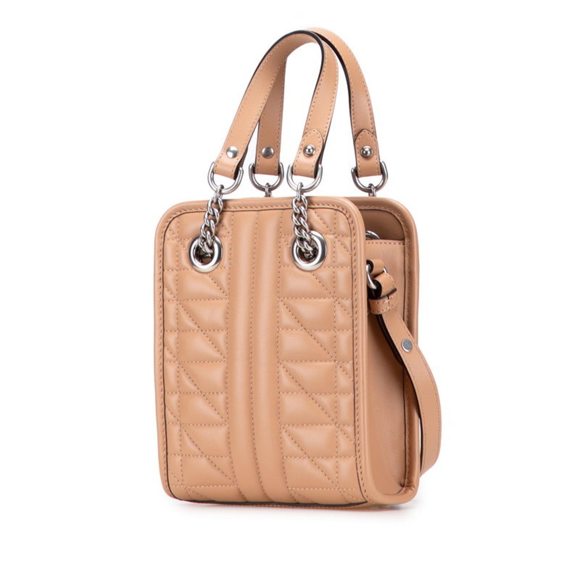 Gucci Beige Leather Handbag Shoulder Bag (Pre-Owned)
