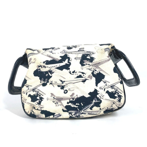 Chanel Black White Canvas Handbag (Pre-Owned)