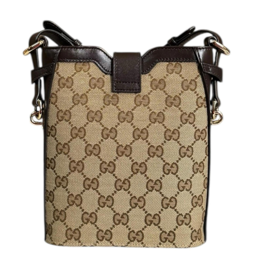 Gucci Beige Gg Supreme Canvas Leather Shoulder Bag (Pre-Owned)