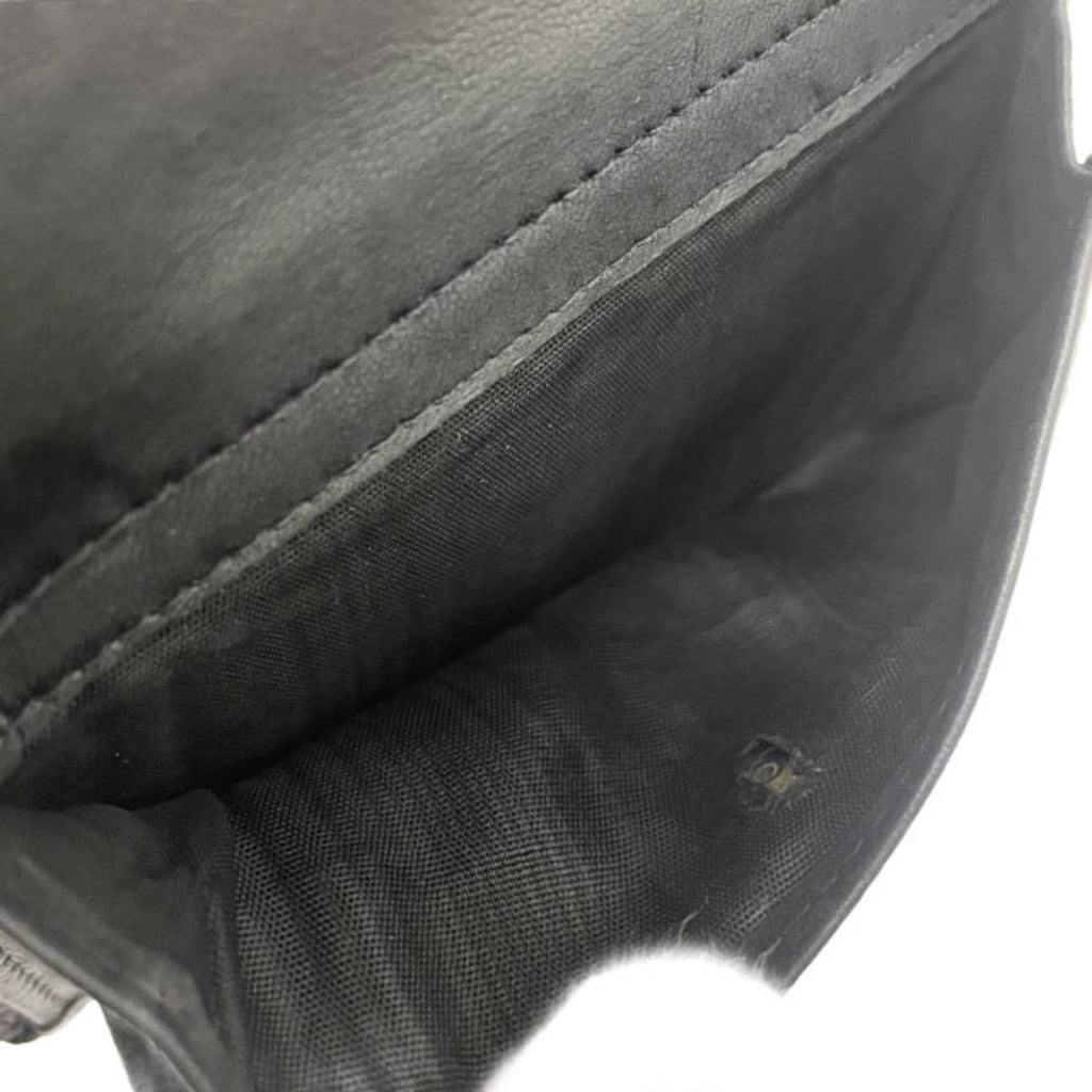 Chanel Black Grained Calfskin Wallet (Tri-Fold) (Pre-Owned)