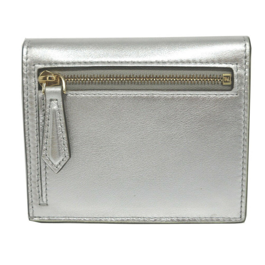 Fendi Silver Leather Wallet (Bi-Fold) (Pre-Owned)