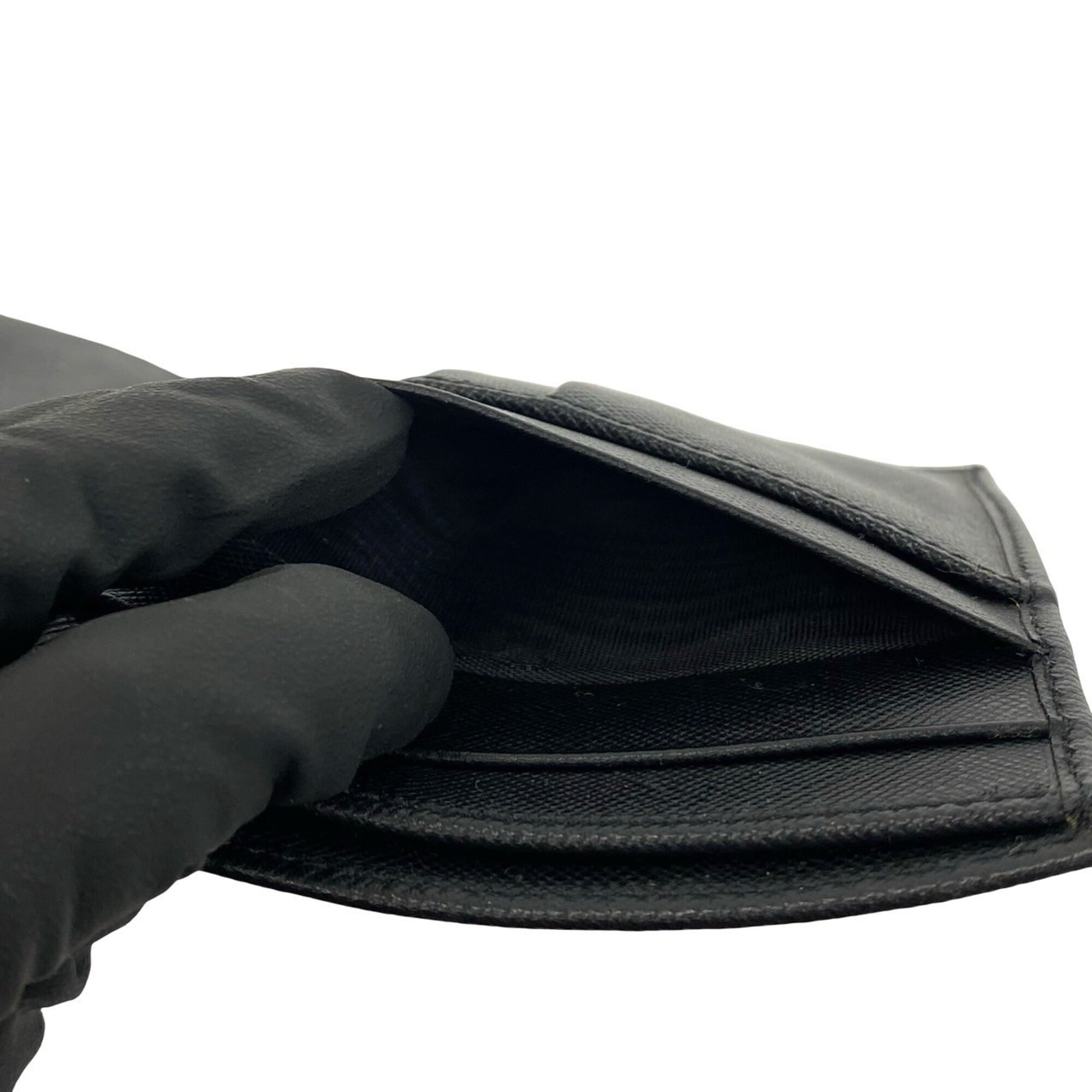 Prada Black Leather Wallet (Tri-Fold) (Pre-Owned)