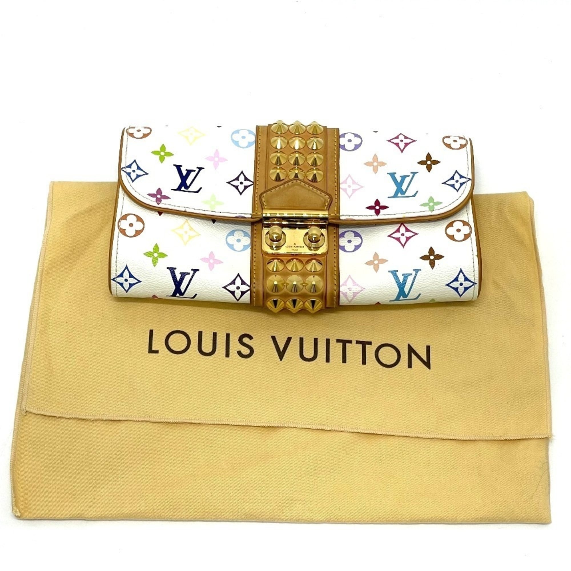 Louis Vuitton Blanc Multi-Color Monogram Multicolore Clutch Bag Pochette (Pre-Owned)
